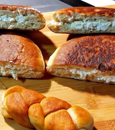 Fry bread with feta cheese greek recipe