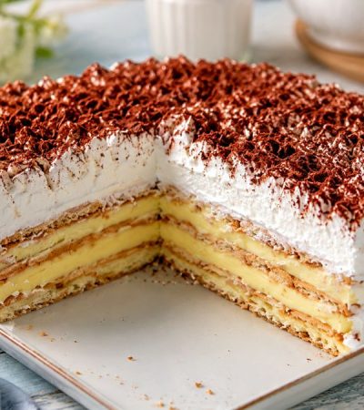 γλυκό ψυγείου βανίλια - Vanilla Cream Ice Box Cake