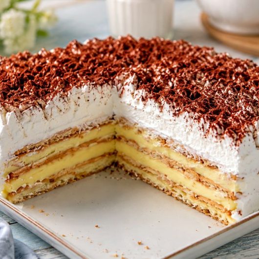 γλυκό ψυγείου βανίλια - Vanilla Cream Ice Box Cake
