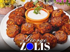 Melitzanokeftedes - Greek Eggplant fritters - meatballs
