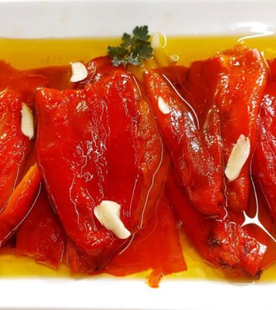 Roasted Red Bell Peppers Greek meze recipe