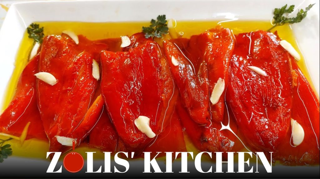 Roasted Red Bell Peppers Greek meze recipe