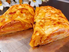 Ρολό Πατάτας - Potato roll stuffed with cheese and bacon