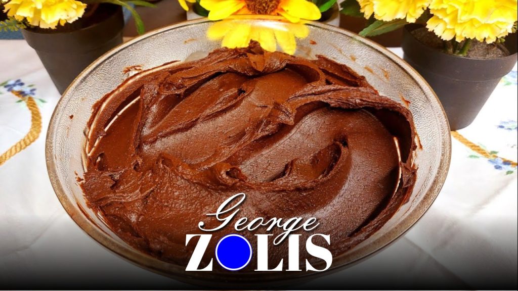 Homemade chocolate cream in a bowl