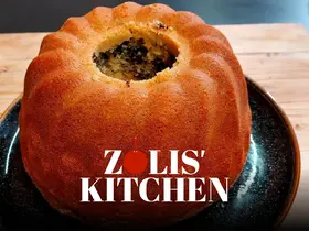 Vanilla and Chocolate Cake on a plate