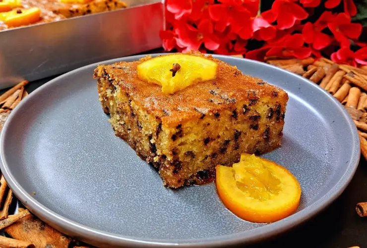 Πορτοκαλοπιτα με σιμιγδαλι και τρουφα σοκολατα - Greek Orange Pie