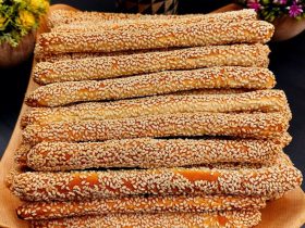 Sesame Breadsticks in a plate