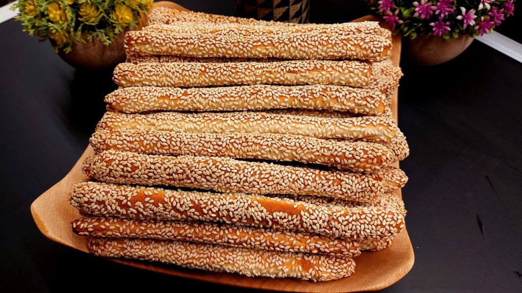 Sesame Breadsticks in a plate