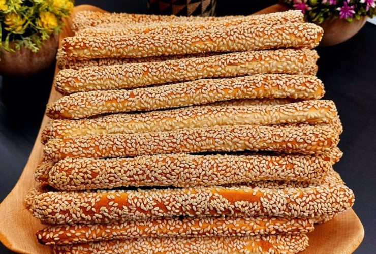 Sesame Breadsticks in a plate