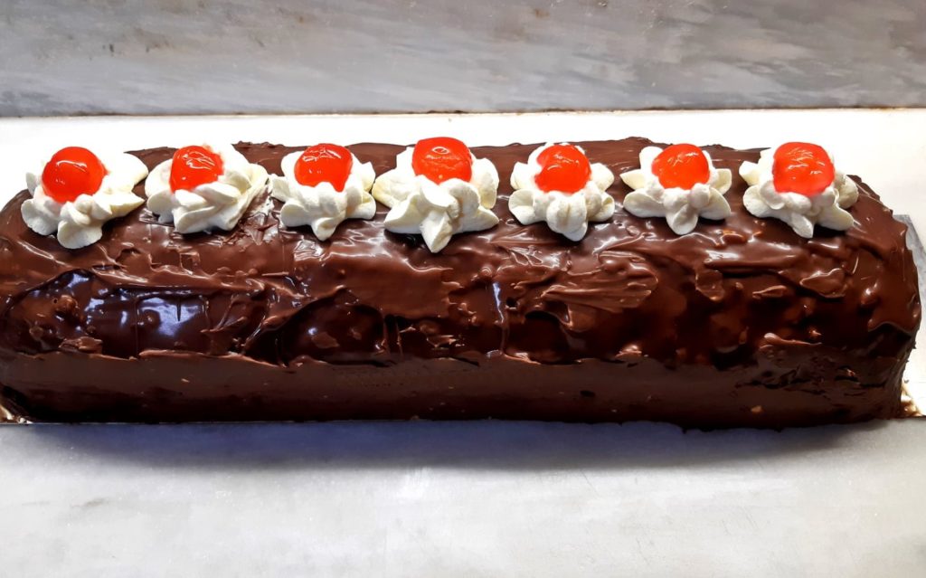 Chocolate Roulade presentation