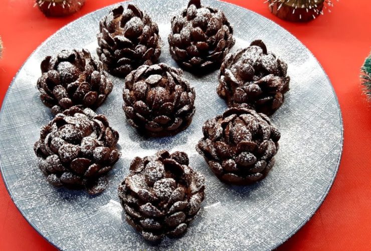 Chocolate Pinecones on a plate