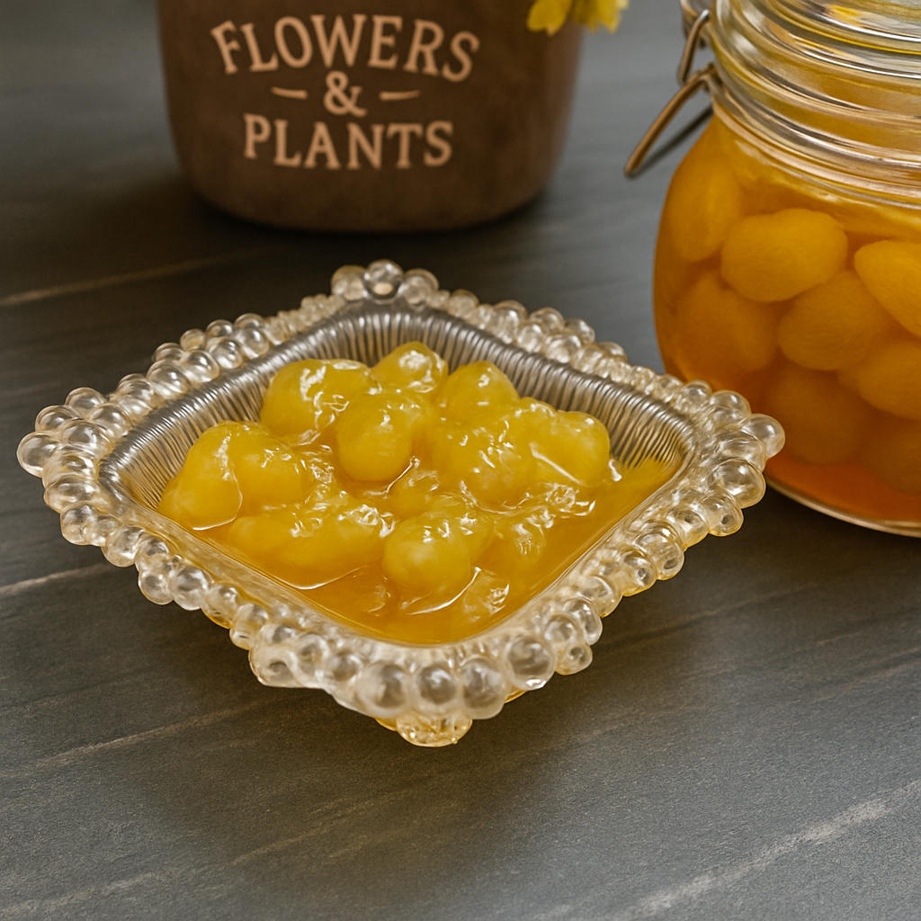Γλυκό του κουταλιού σταφύλι σε πιάτο - Greek grape spoon sweet in a plate