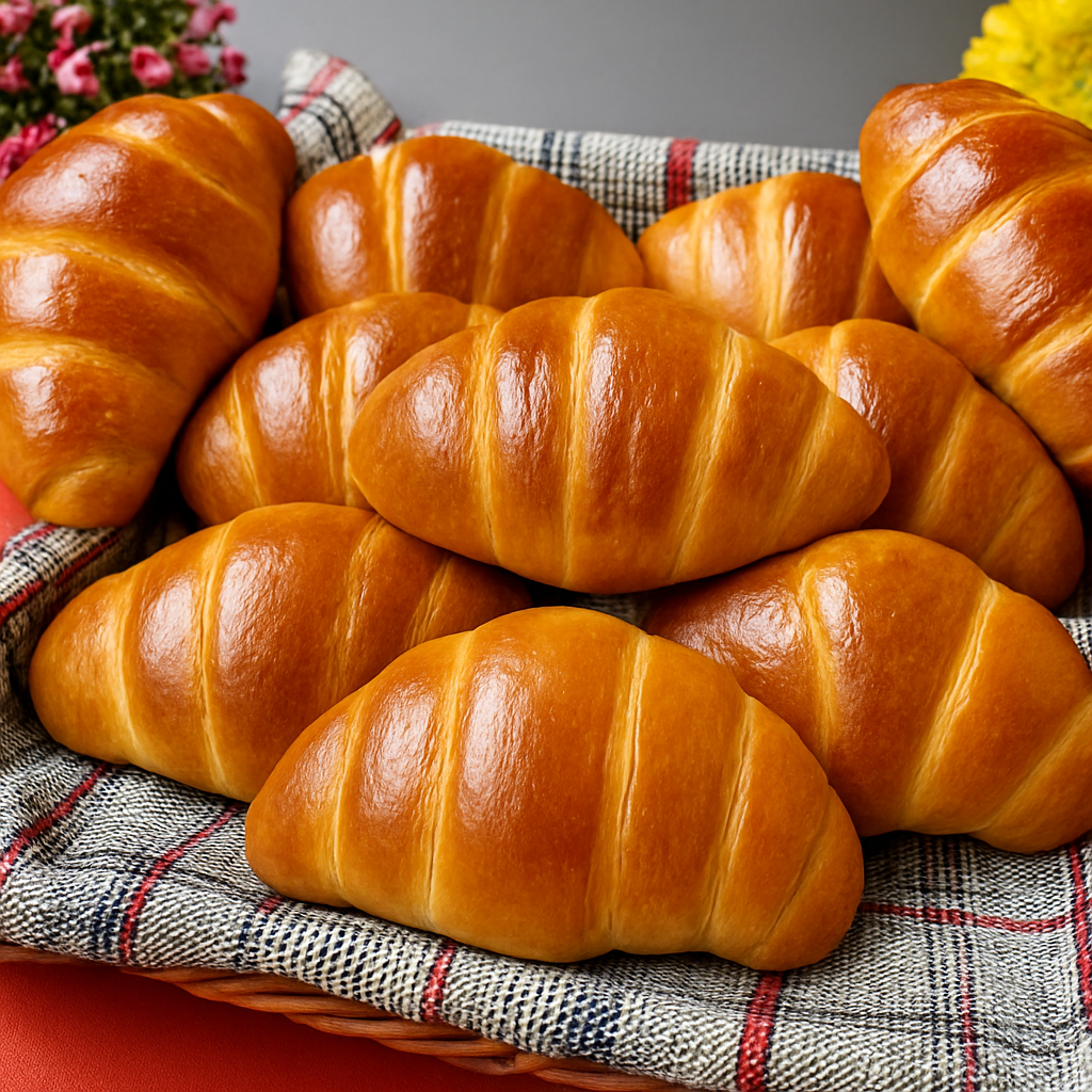 Κρουασάν Γεμιστά με Σοκολάτα σε καλάθι - Chocolate Filled Croissants in a basket