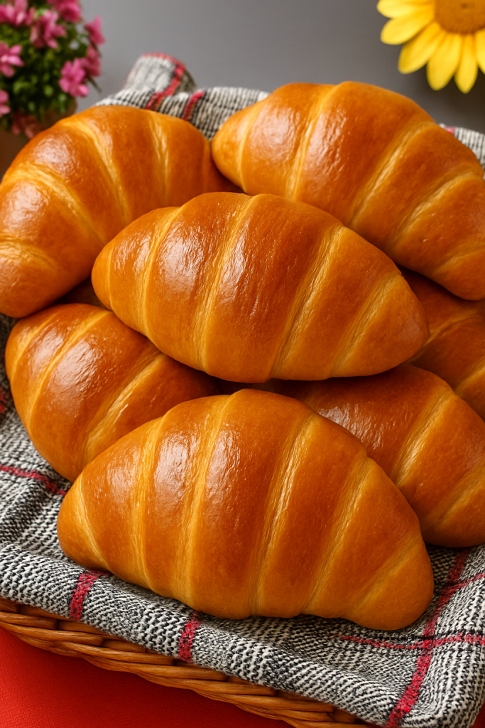 Κρουασάν Γεμιστά με Σοκολάτα σε καλάθι - Chocolate Filled Croissants in a basket