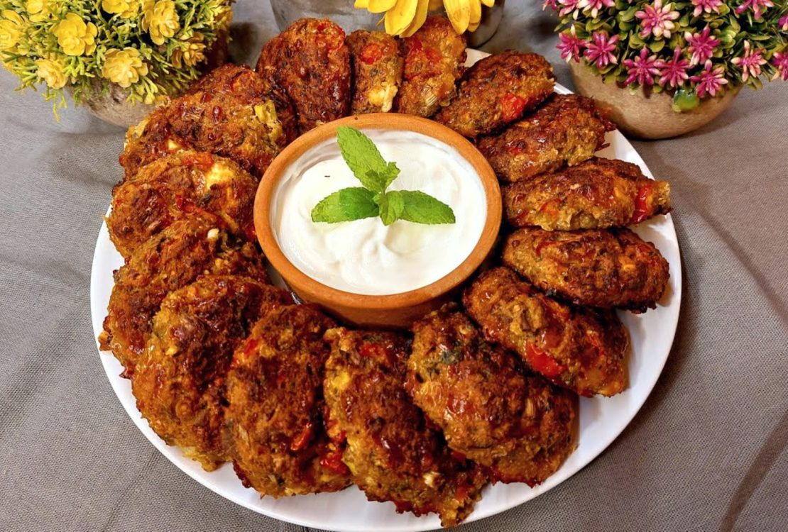 Greek Baked Eggplant Fritters - Μελιτζανοκεφτέδες στο φούρνο