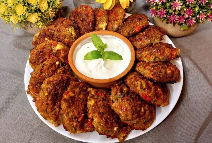 Greek Baked Eggplant Fritters - Μελιτζανοκεφτέδες στο φούρνο