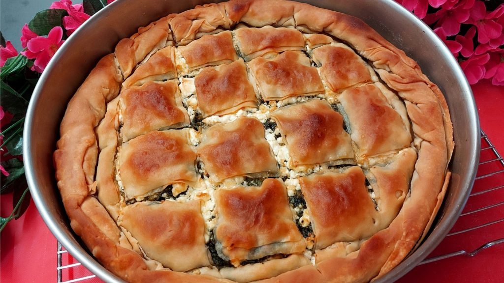 Greek Spanakopita with Feta Spinach Pie - Σπανακόπιτα με Φέτα