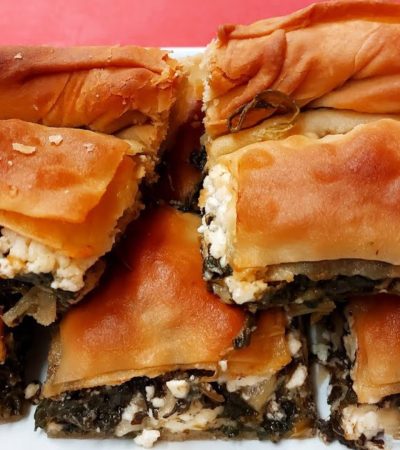 Greek Spanakopita with Feta Spinach Pie - Σπανακόπιτα με Φέτα