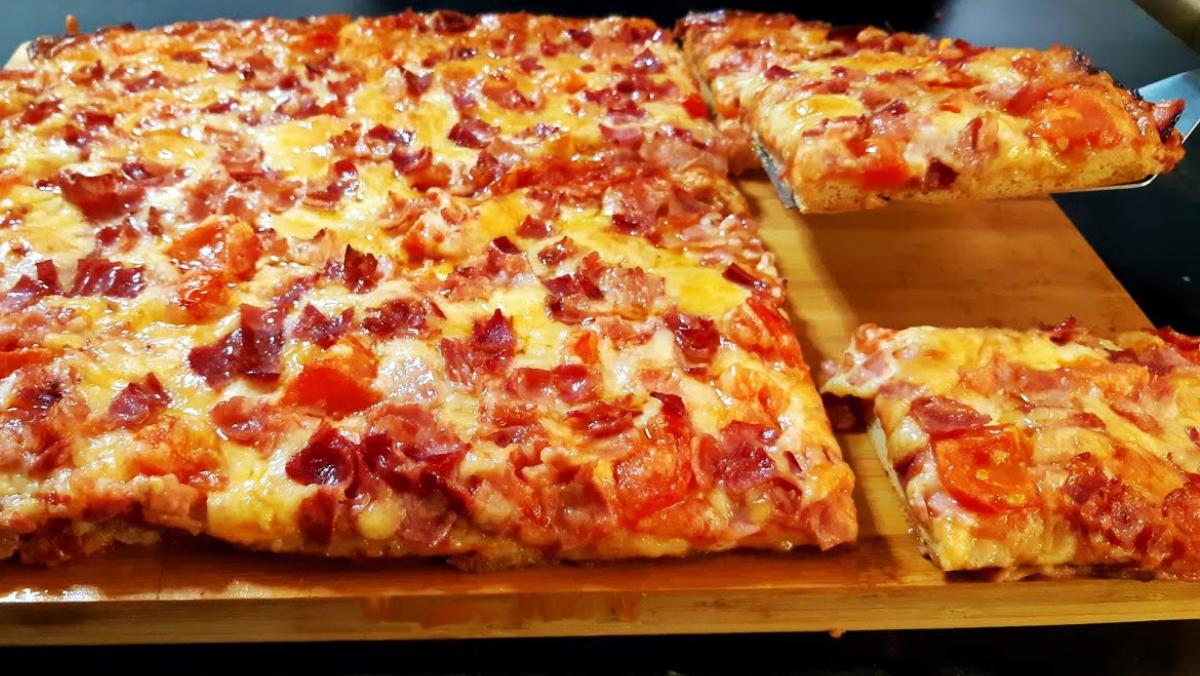 Ζύμη για πίτσα χωρίς Μαγιά - Pizza dough without yeast