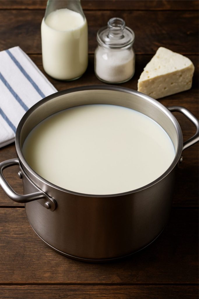 Κατσαρόλα με γάλα για φέτα - Feta cheese ingredients