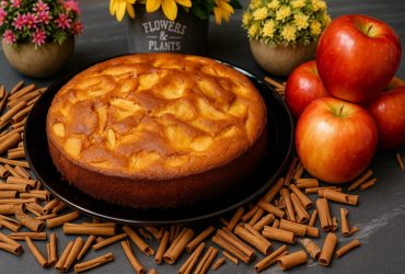 Μηλόπιτα χωρίς ζάχαρη σε πιάτο - No Sugar Apple Cake in a plate