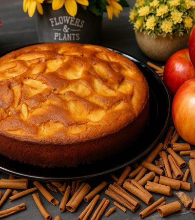 Μηλόπιτα χωρίς ζάχαρη σε πιάτο - No Sugar Apple Cake in a plate