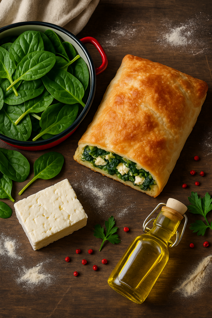 Σπανακόπιτα με φέτα και χειροποίητο φύλλο