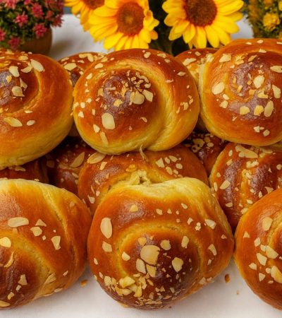 Τσουρέκια με σοκολάτα - Greek Tsoureki Buns