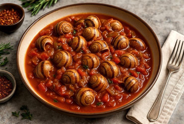 Σαλιγκάρια Στιφάδο σε πιάτο - Snail Stew in a plate