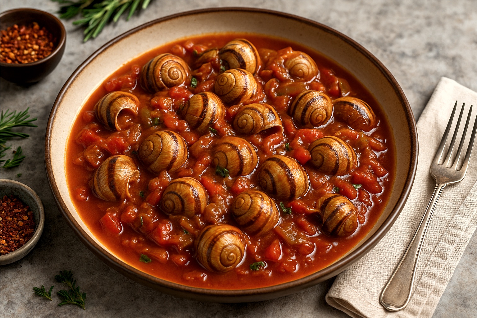 Σαλιγκάρια Στιφάδο σε πιάτο - Snail Stew in a plate