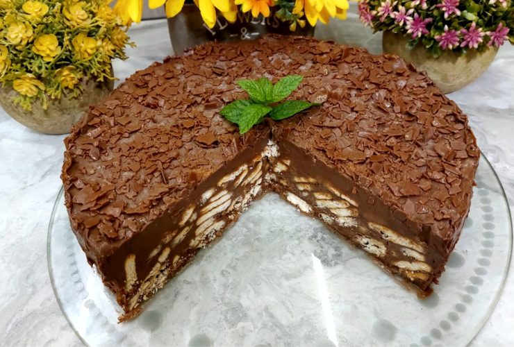 Κορμός Σοκολάτας Μωσαϊκό σε Τούρτα