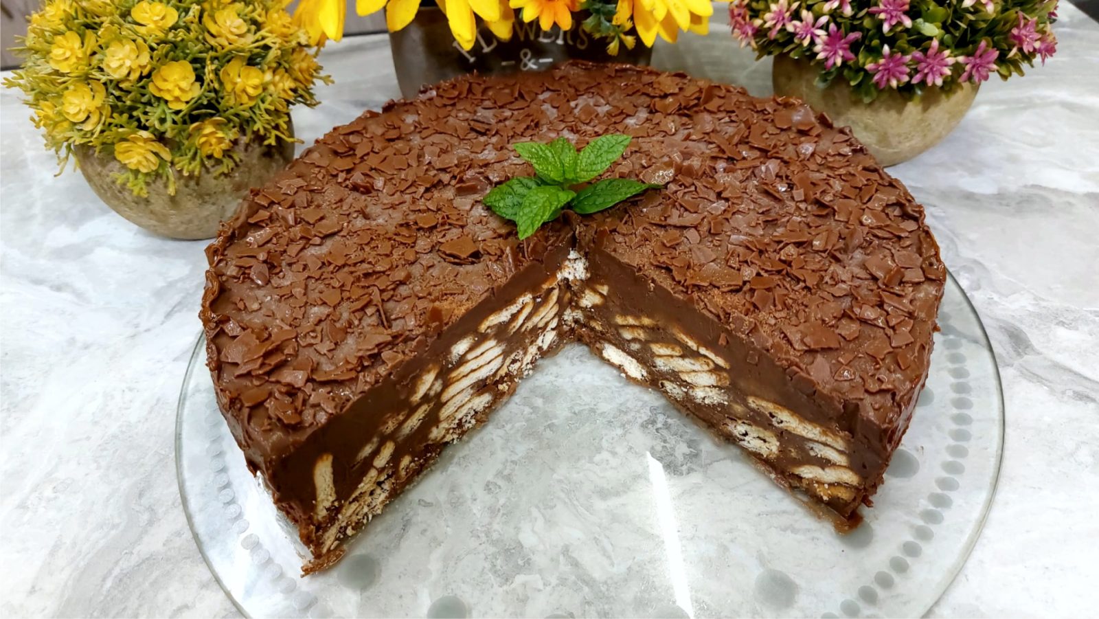 Κορμός Σοκολάτας (Μωσαϊκό) σε Τούρτα με 5 Υλικά