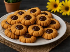 Μπισκότα Βουτύρου με Σοκολάτα σε πιάτο