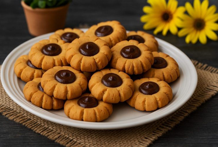 Μπισκότα Βουτύρου με Σοκολάτα σε πιάτο