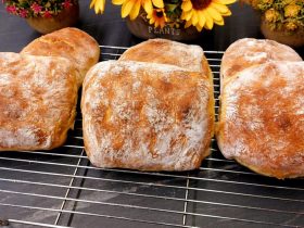 Rustic Homemade Ciabatta Rolls