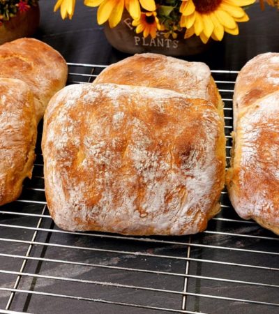 Rustic Homemade Ciabatta Rolls