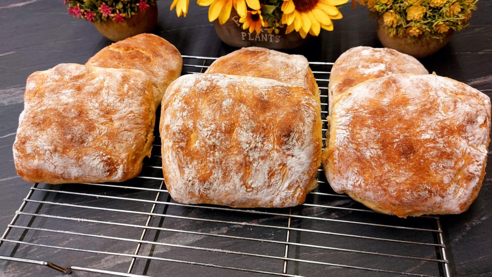 Rustic Homemade Ciabatta Rolls