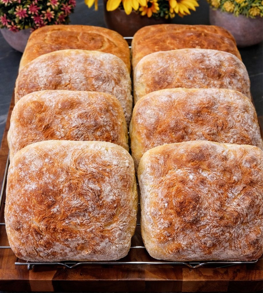 Rustic Homemade Ciabatta Rolls