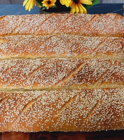 Ψωμί Μπαγκέτα Χωριάτικη - rustic Greek Baguette