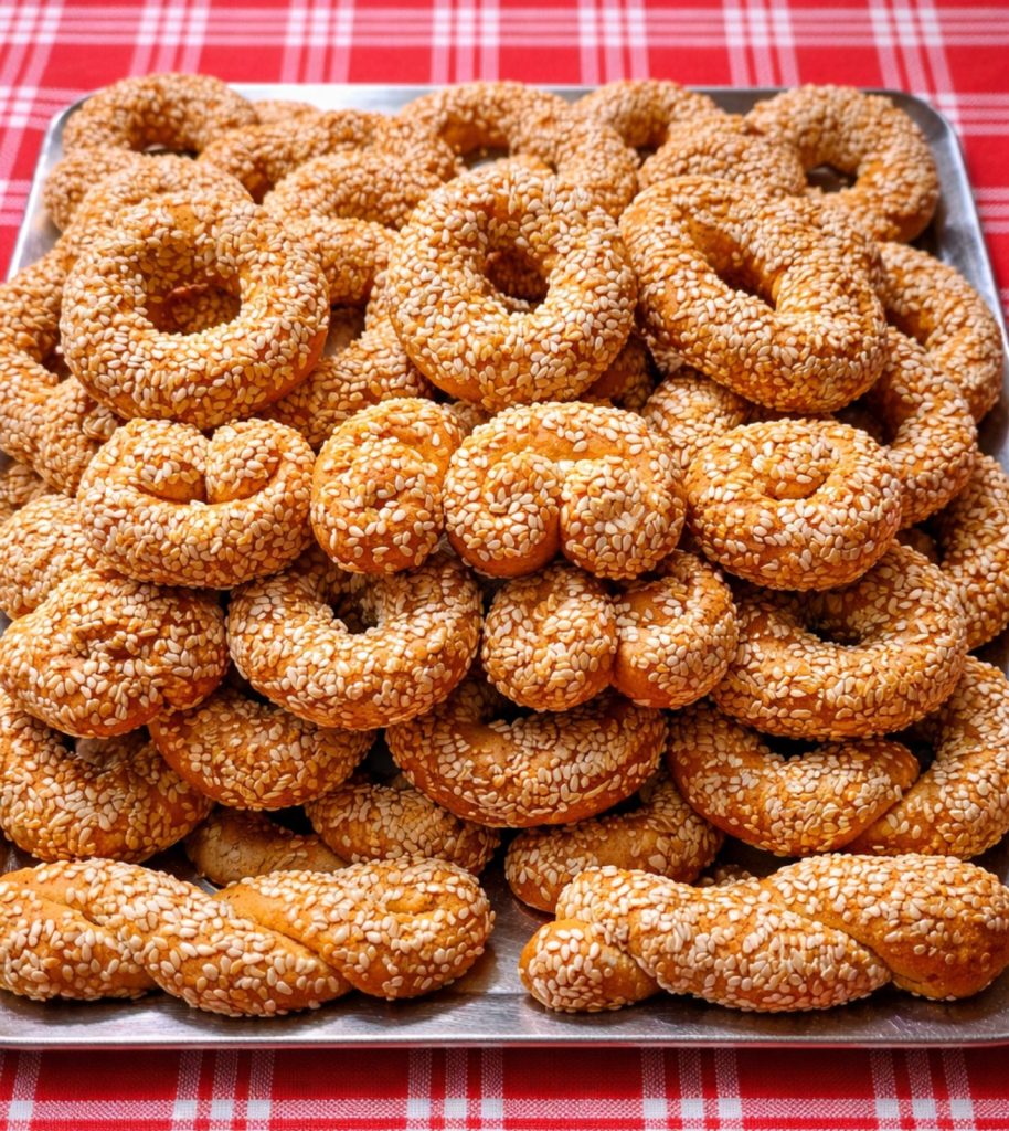 Μπισκότα Κουλουράκια Λαδιού με πορτοκάλι και σουσάμι