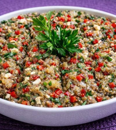 Μελιτζανοσαλάτα σε μπολ - Greek Eggplant Dip