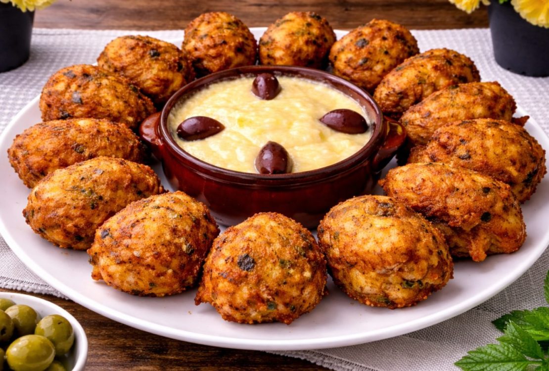 Κροκέτες Μπακαλιάρου (Ξαστός) με Σκορδαλιά - Greek Cod croquettes