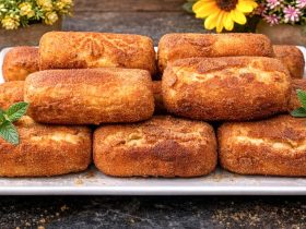 Κροκέτες Πατάτας με τυρί σε πιατέλα - Potato Croquettes stuffed with cheese