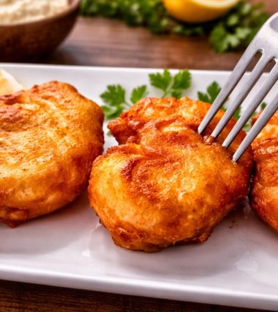Μπακαλιάρος σε πιάτο με πηρούνι - cod on a plate with a fork