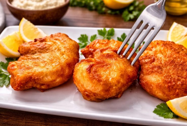 Μπακαλιάρος σε πιάτο με πηρούνι - cod on a plate with a fork