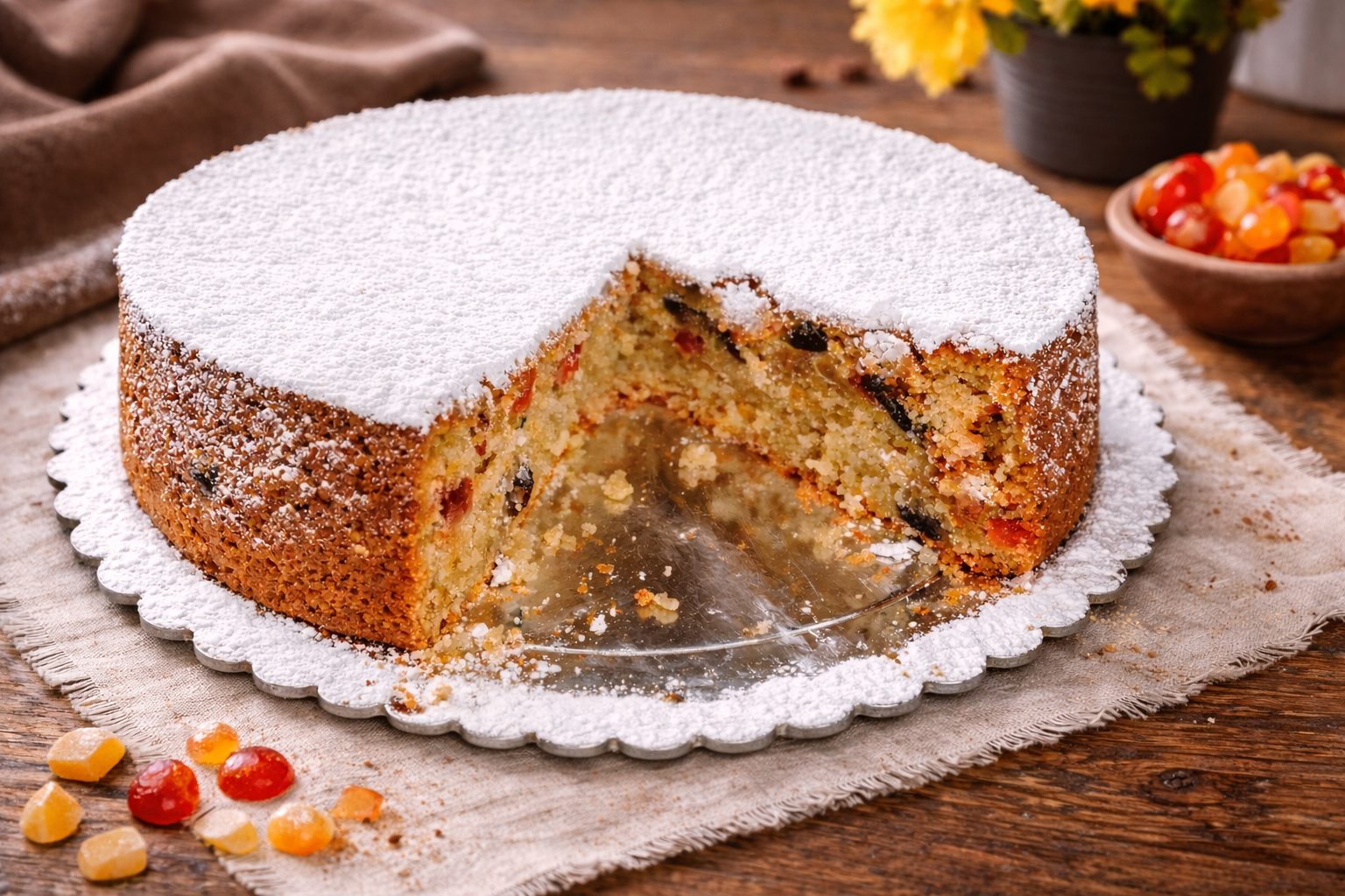 Νηστίσιμο Κέικ με γλυκό κουταλιού σε πιατέλα - Greek Vegan Orange Cake