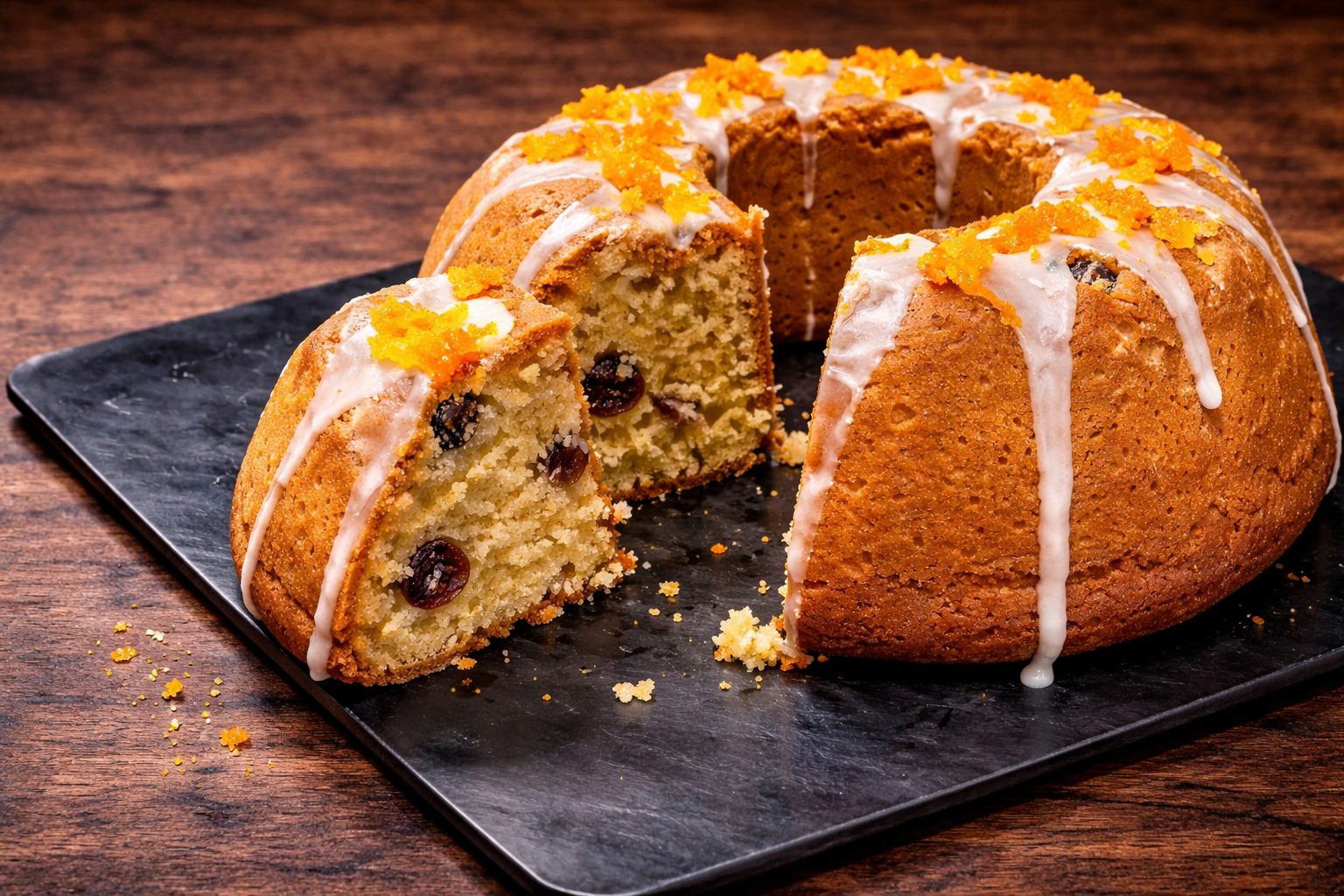 Νηστίσιμο Κέικ Πορτοκάλι κομμένο