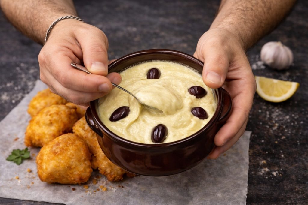 Σκορδαλιά με Ψωμία - Greek Skordalia Garlic dip