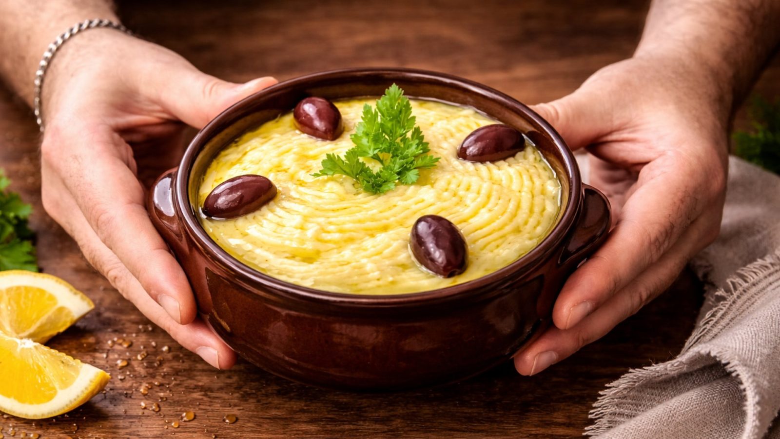 ฮฃฮบฮฟฯฮดฮฑฮปฮนฮฌ ฮผฮต ฮ ฮฑฯฮฌฯฮฑ ฯฮต ฮผฯฮฟฮป - Potato Skordalia Garlic dip