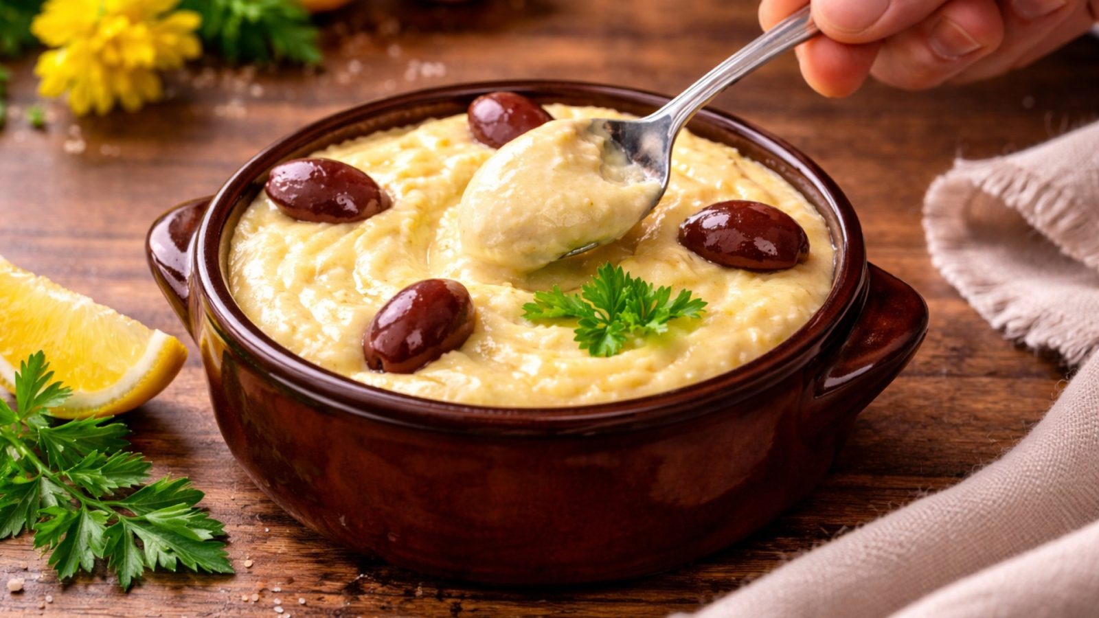 ฮ ฮฑฯฮฑฮดฮฟฯฮนฮฑฮบฮฎ ฯฮบฮฟฯฮดฮฑฮปฮนฮฌ ฮผฮต ฯฯฮผฮฏ ฯฮต ฮผฯฮฟฮป - Greek Skordalia Garlic Dip